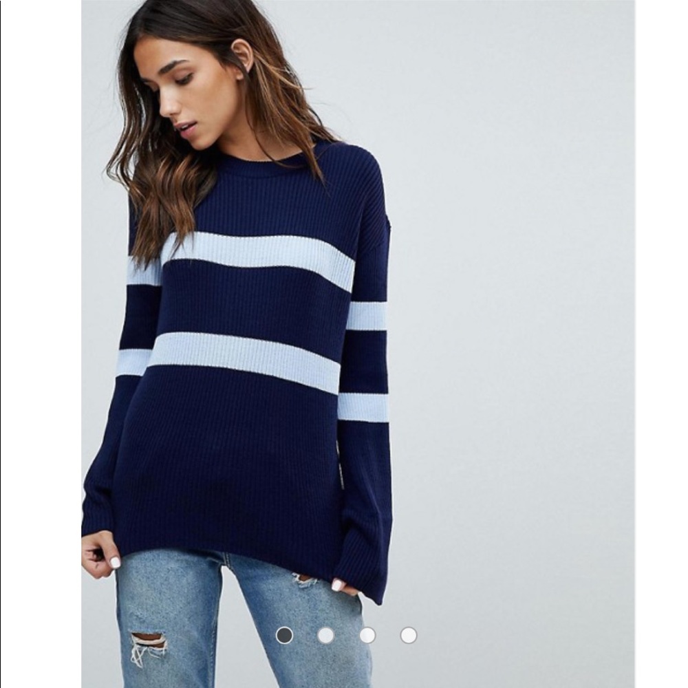 Boohoo striped wide sleeve Jumper